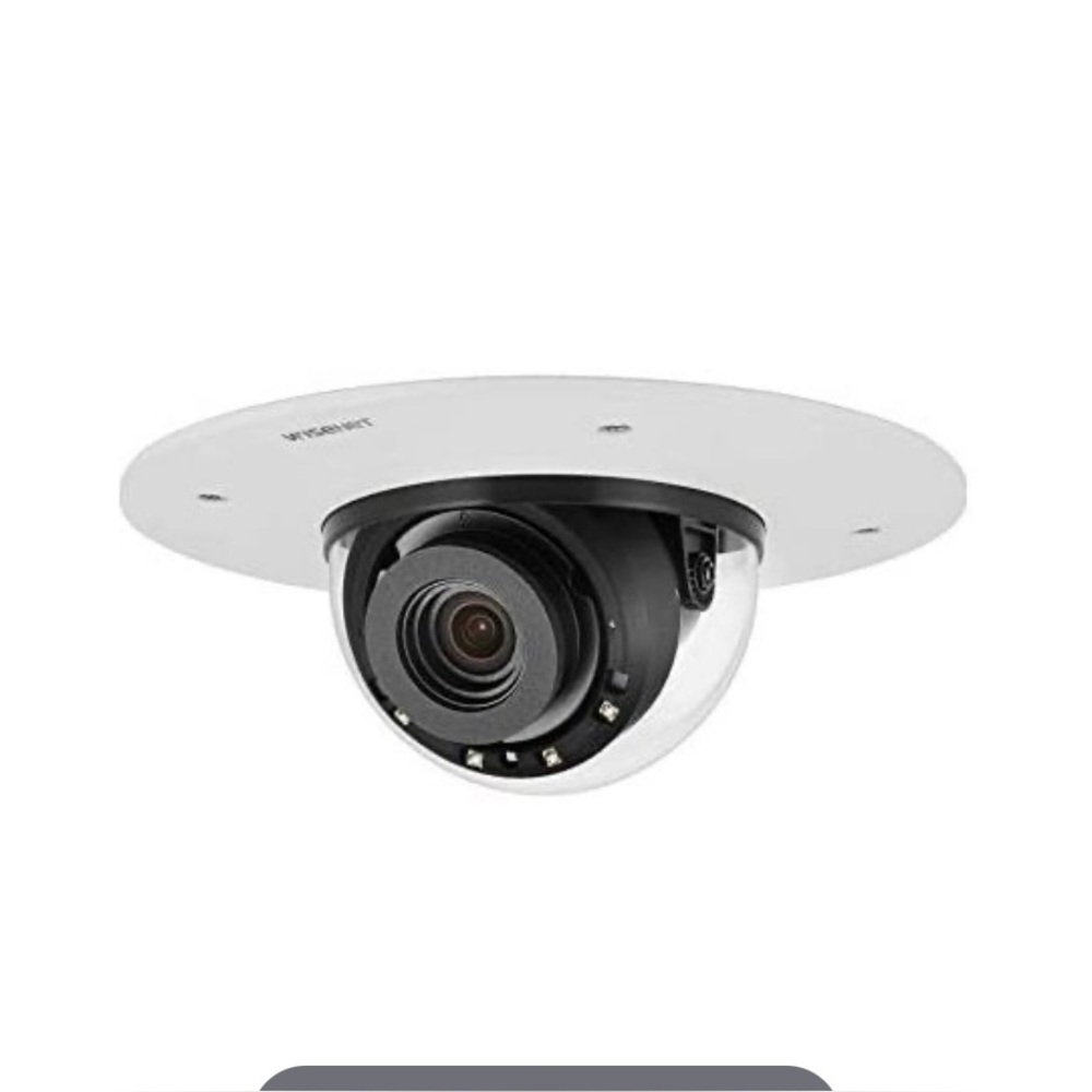 Hanwha Vision White and Black Dome Security Camera